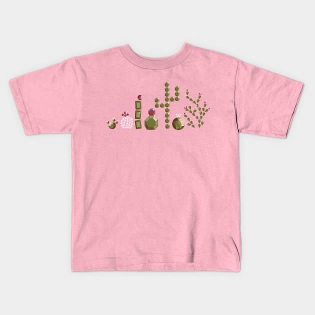 Crystalline Cacti Kids T-Shirt by LochNestFarm